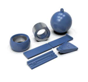 GUBT custom castings including wrecking balls, non-magnetic steel, roller shells, and ball mill liners