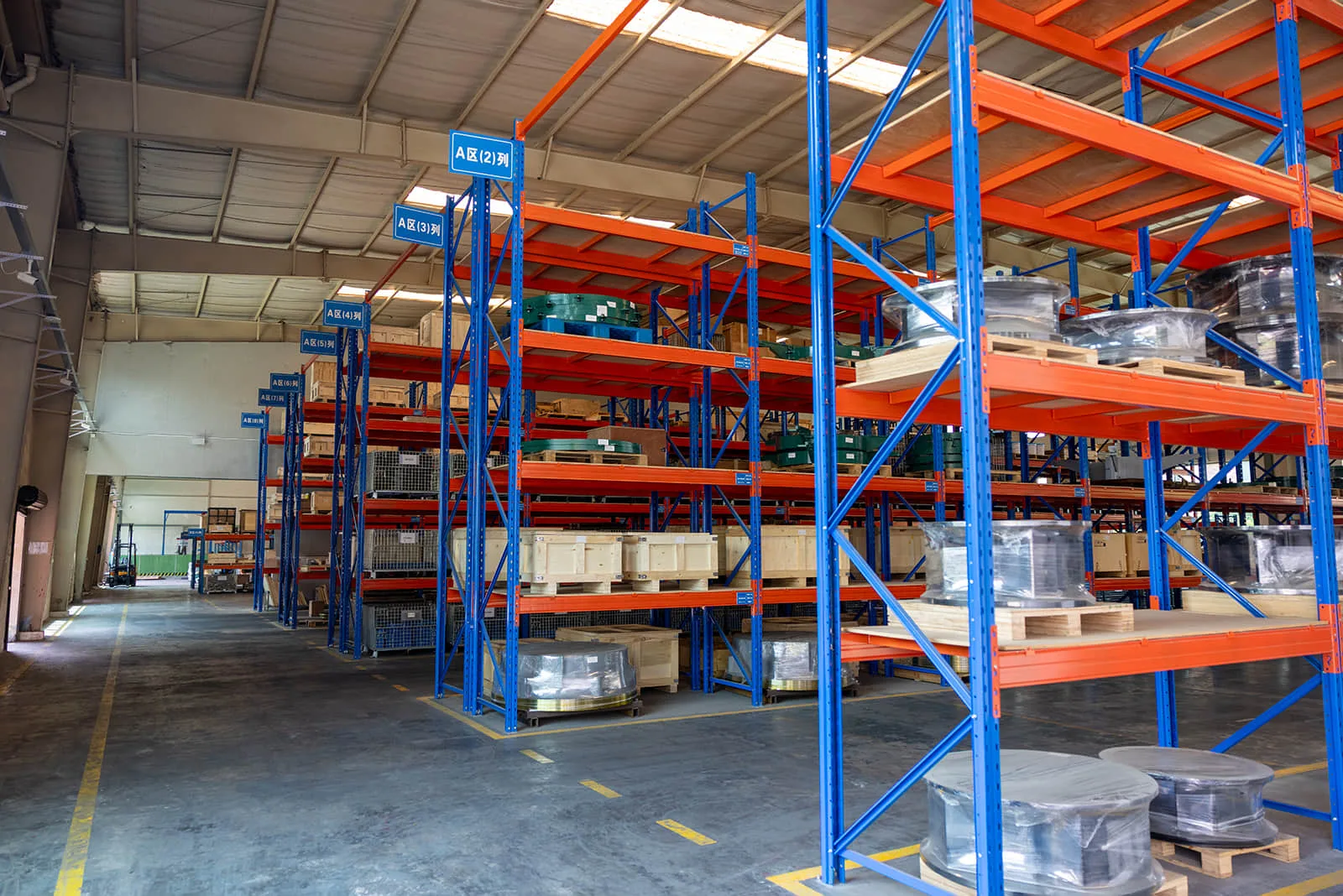 GUBT warehouse corner showcasing part of the spare parts inventory